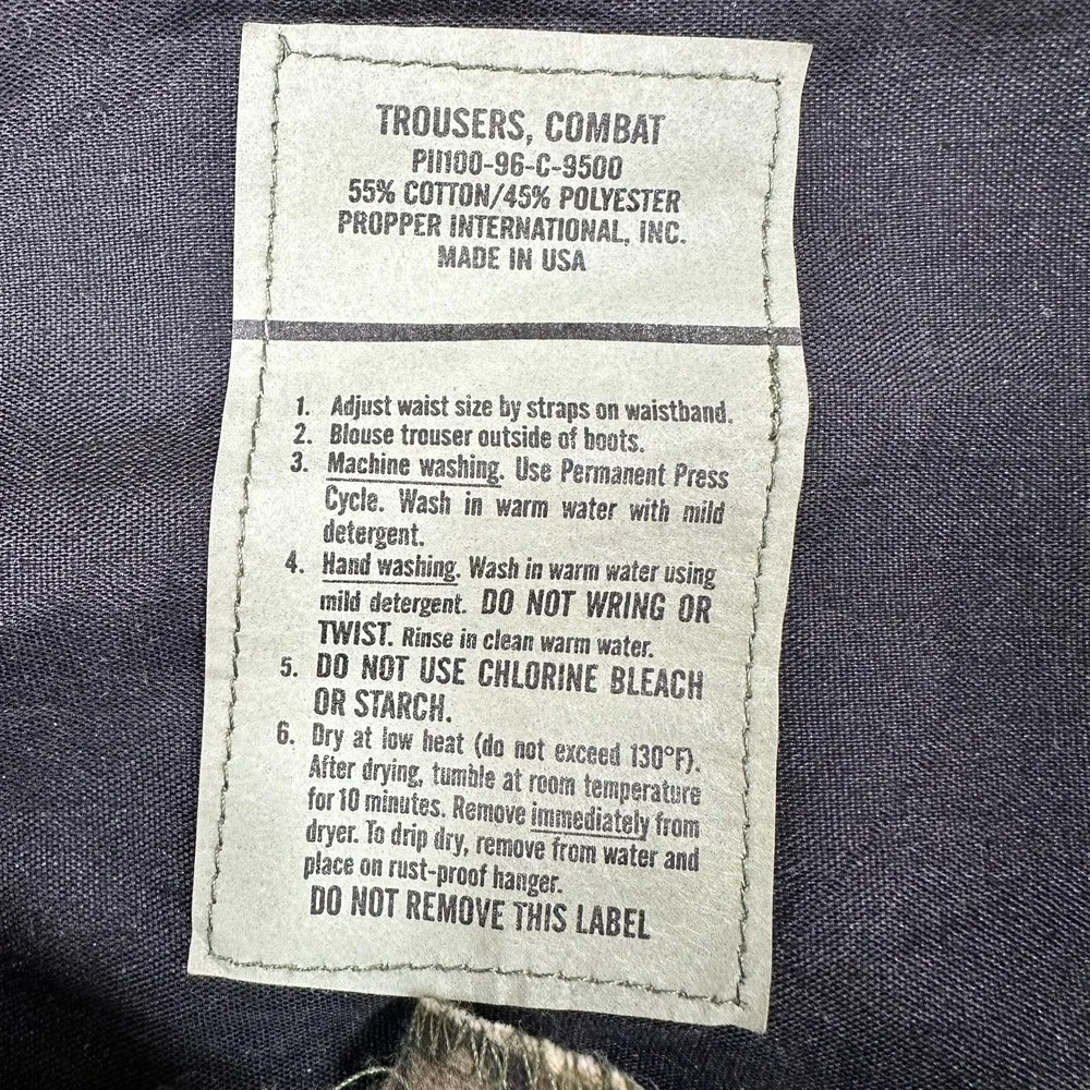 Propper Military Combat Pant Mens XL Reg Sniper Camo Cargo Trousers USA Made 90s